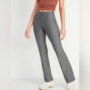 NWT! Heather Gray High-Waisted PowerSoft Slim Flare Pants for Women - Medium 💛
